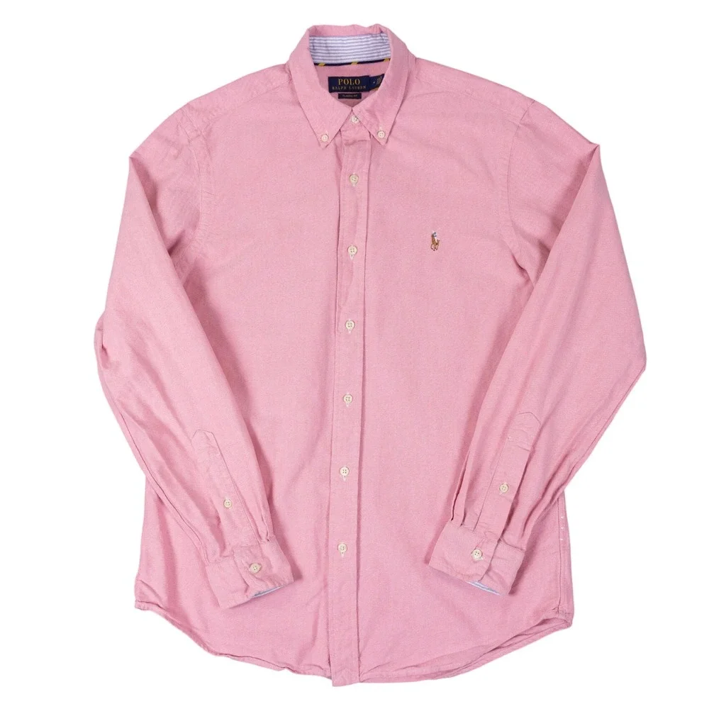 Polo Ralph Lauren Shirt Classic Fit Mens M Light Red Oxford Button Down Logo